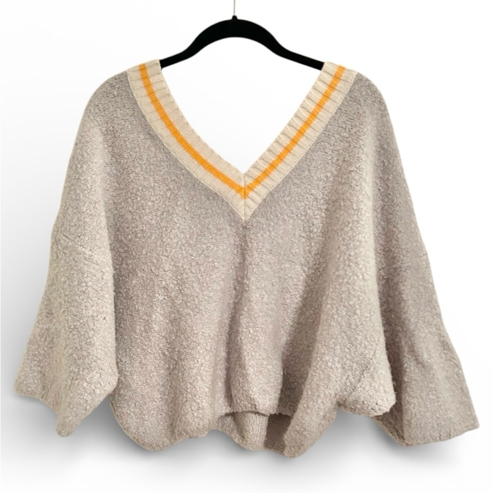 Urban Outfitters Alex Cozy Wool Blend Dolman Sweater Grey Yellow Medium